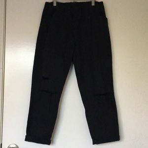 Stretchy ripped black pants